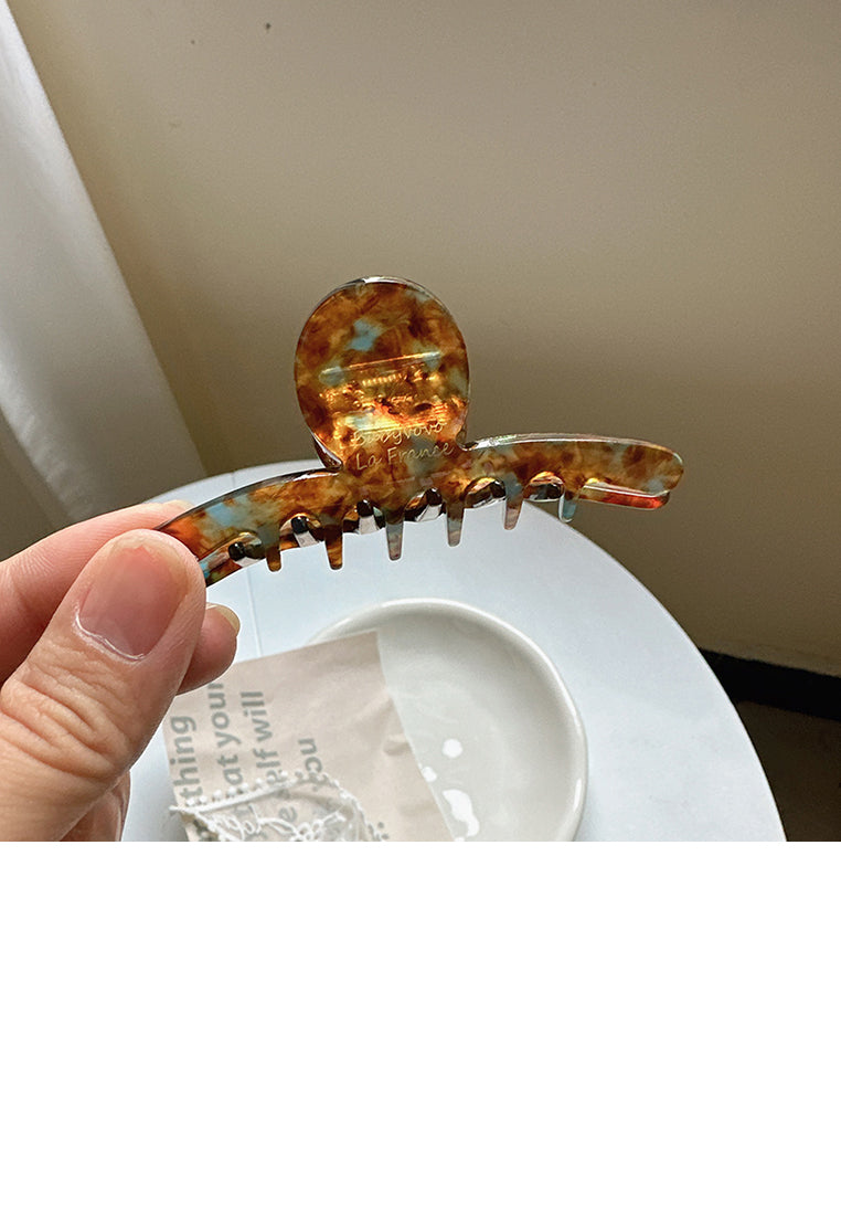 Fashionable Brown Pattern Geometric Hair Claw