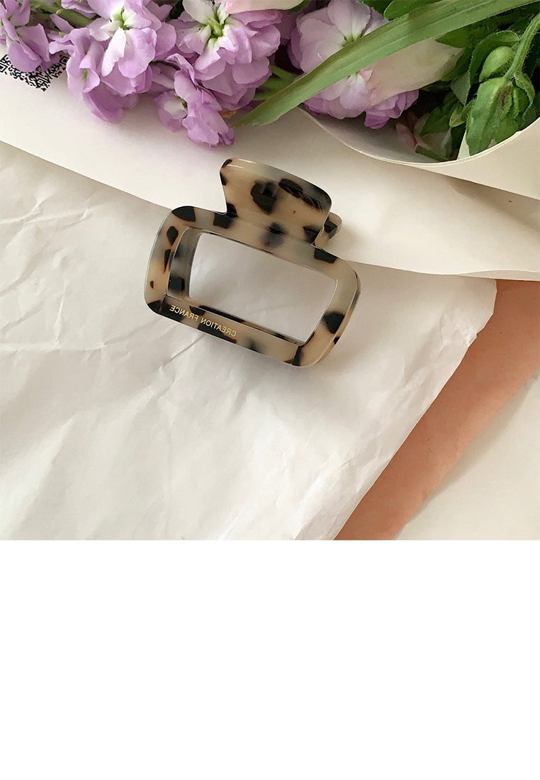 Stylish Hollow White Square Geometric Hair Claw