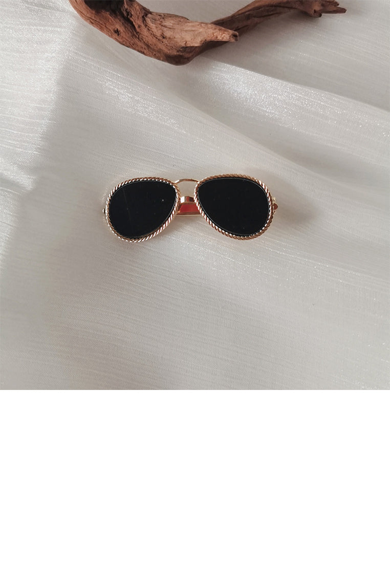 Creative Gold Plated Glasses Style Hair Clip
