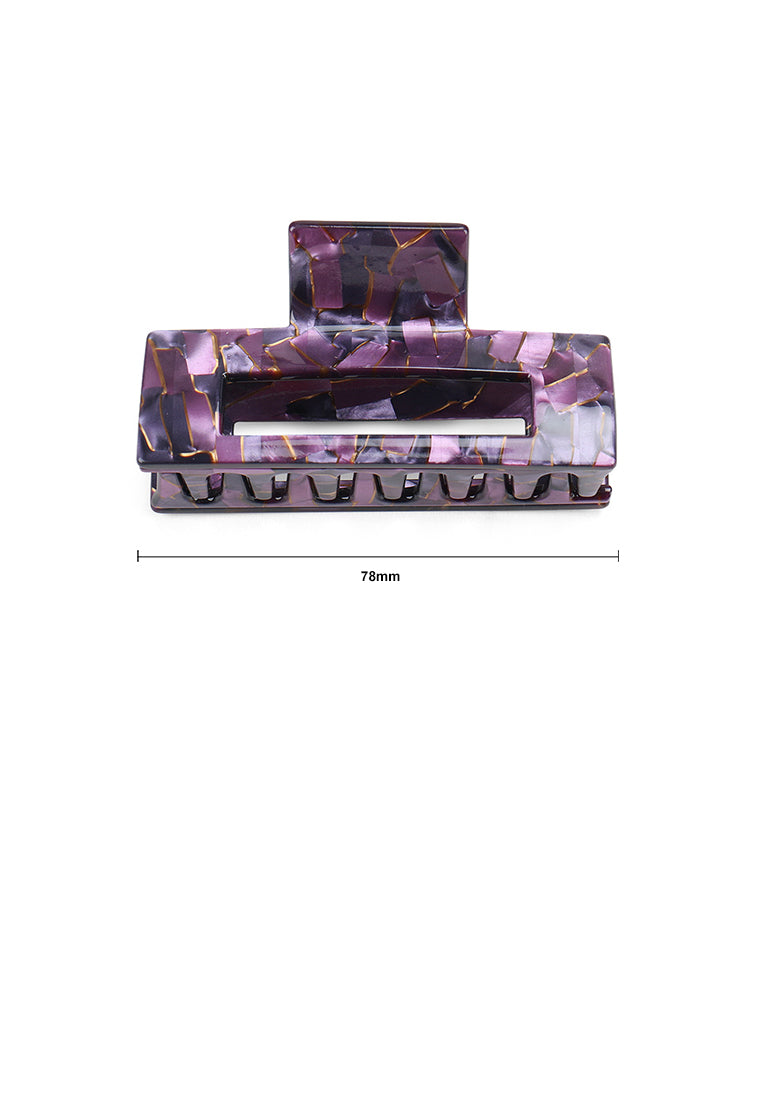 Simple Fashion Purple Pattern Geometric Hair Claw - Elegant Hairpiece