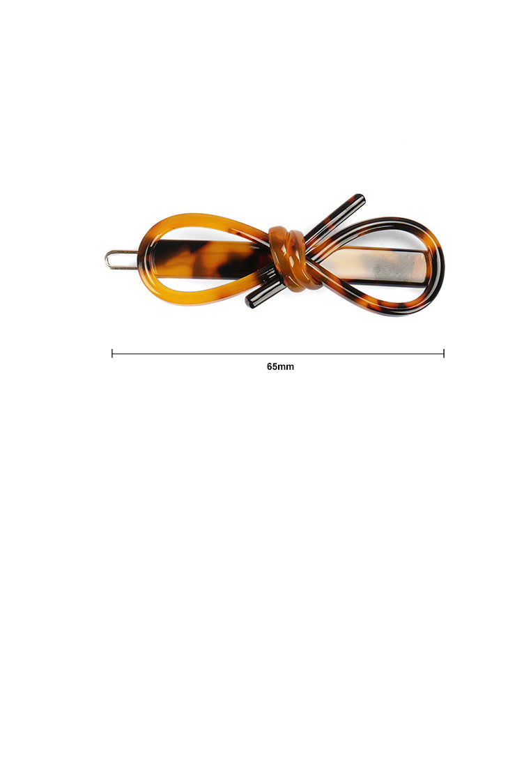 Simple And Fashion Deep Tortoiseshell Ribbon Hair Clip