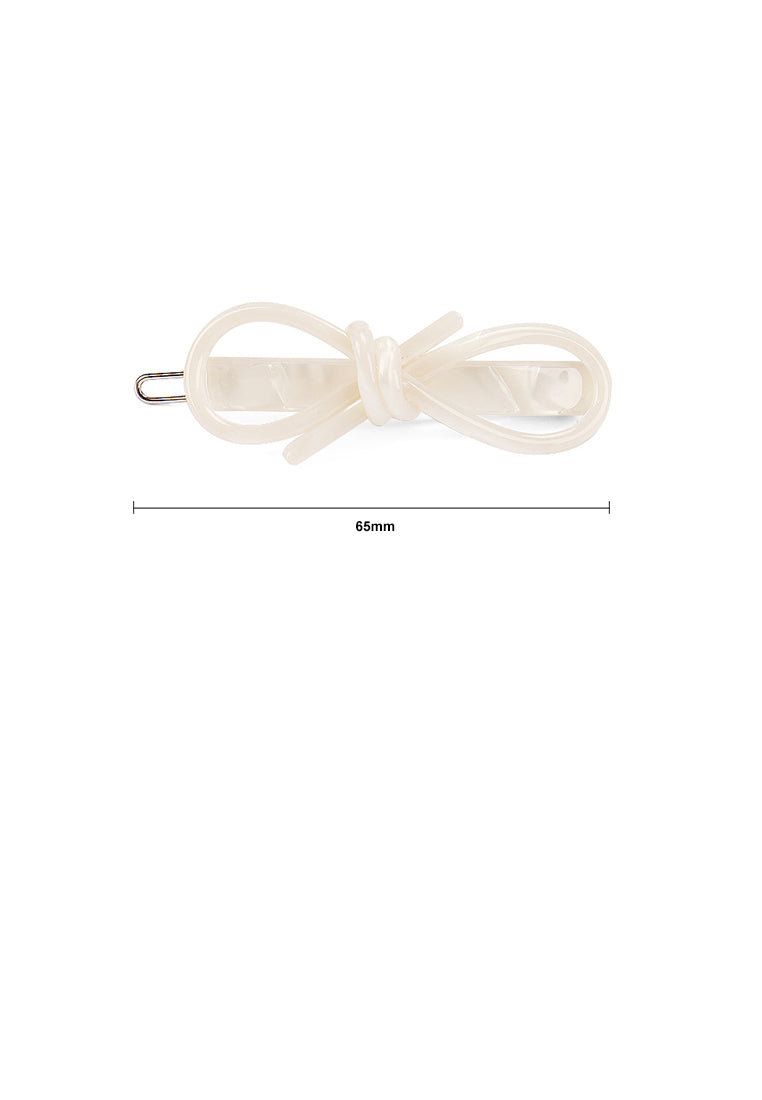 Simple And Fashion White Ribbon Hair Clip