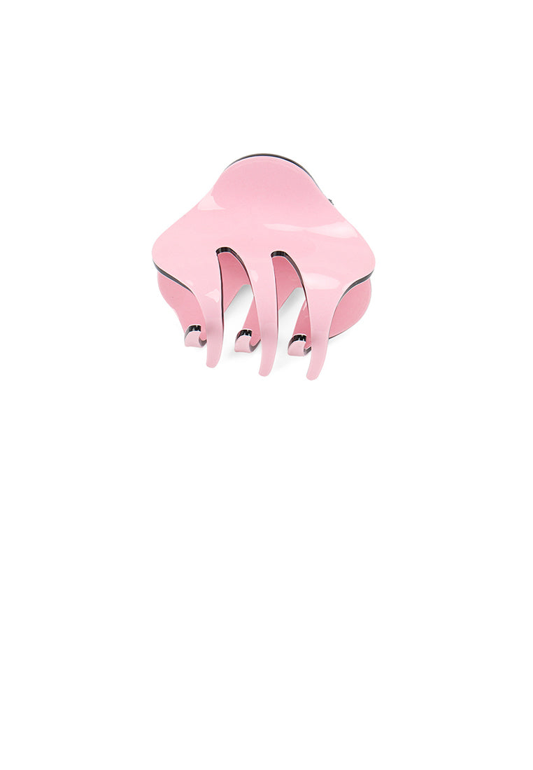 Simple And Cute Pink Geometric Small Hair Claw - Elegant Hairpiece - Vibrant Color