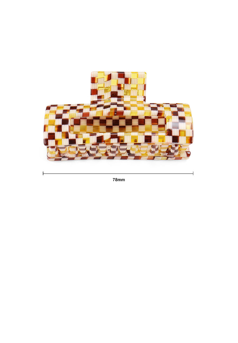 Simple And Fashion Lattice Texture Geometric Hair Claw - Elegant Hairpiece