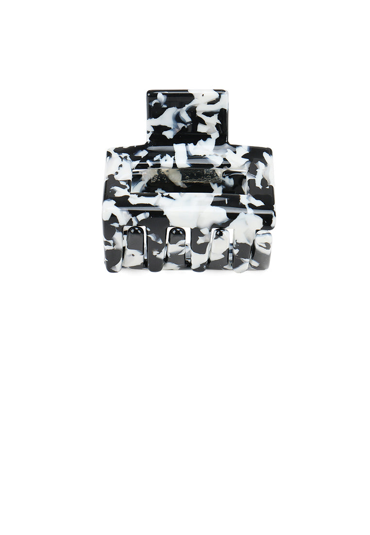 Simple And Fashion Black And White Marble Texture Geometric Small Hair Claw - Elegant Hairpiece
