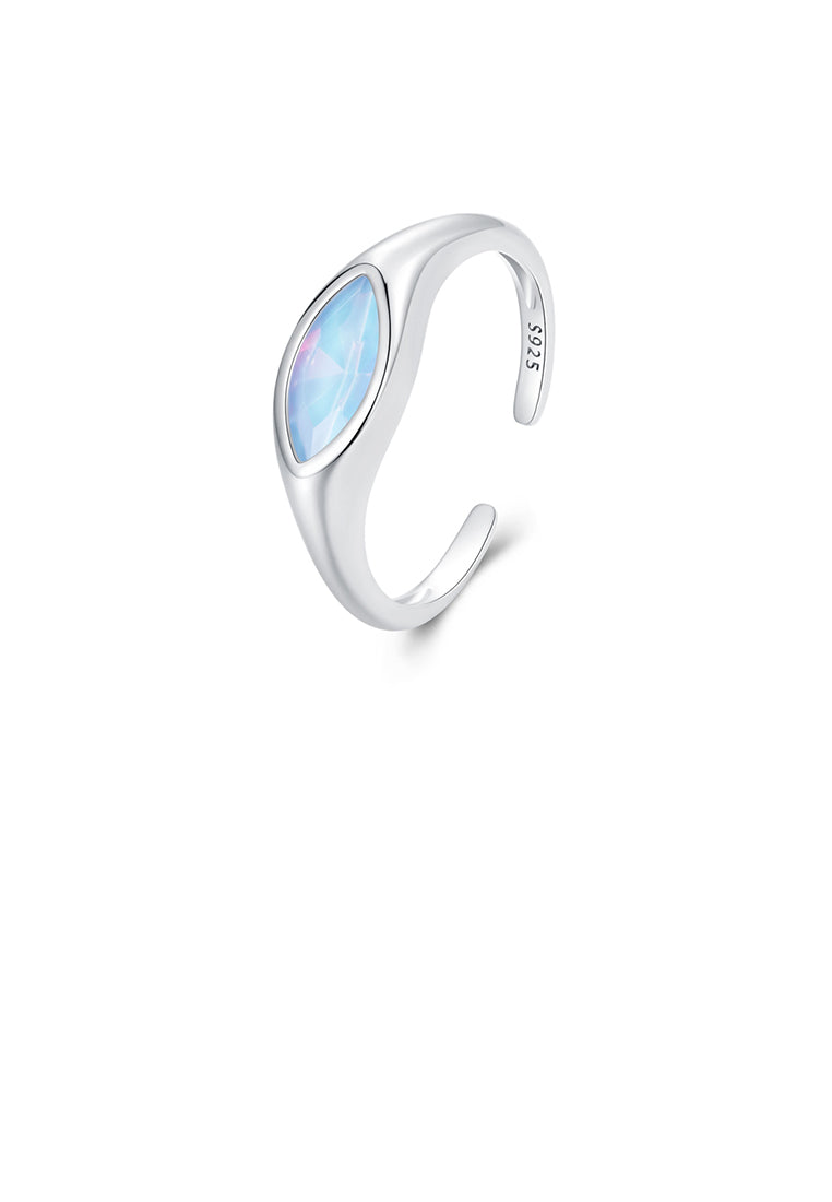 925 Sterling Silver Fashion Personalized Devils Eye Adjustable Open Ring