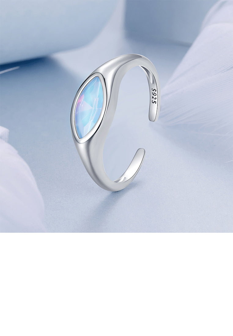 925 Sterling Silver Fashion Personalized Devils Eye Adjustable Open Ring