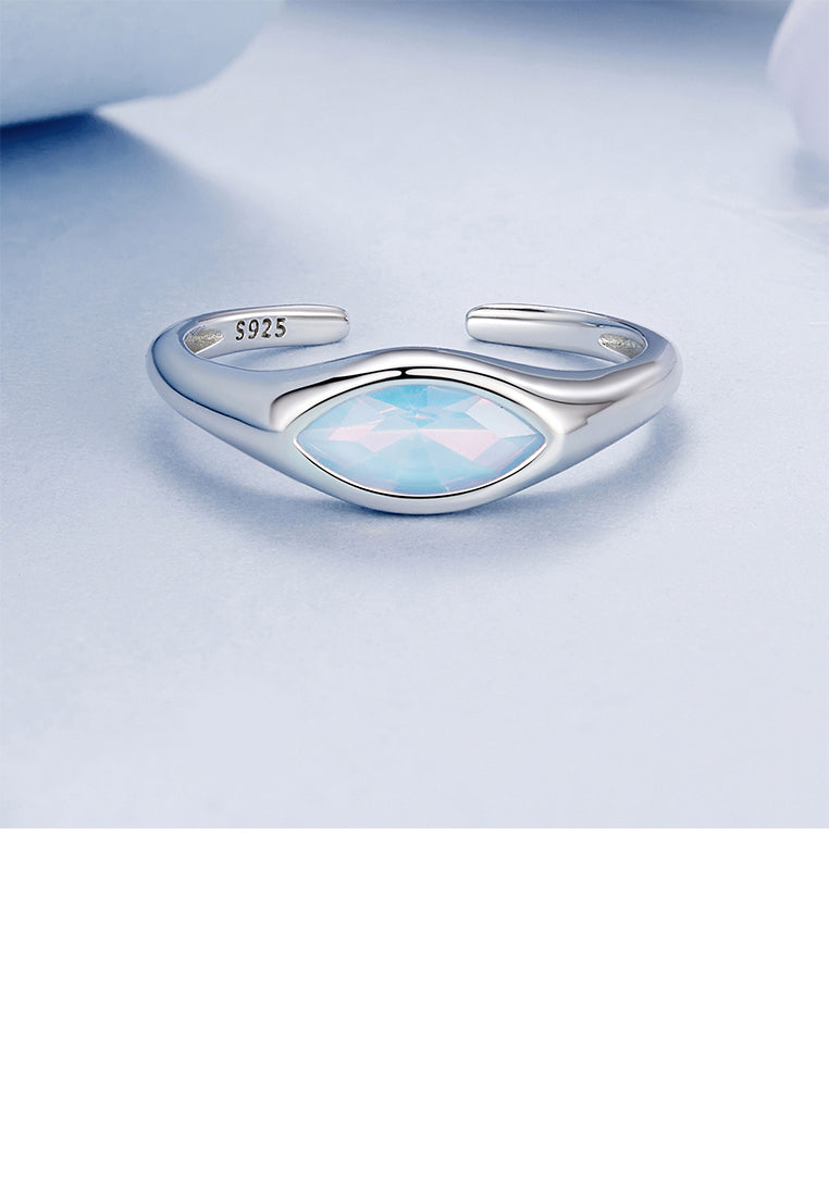 925 Sterling Silver Fashion Personalized Devils Eye Adjustable Open Ring