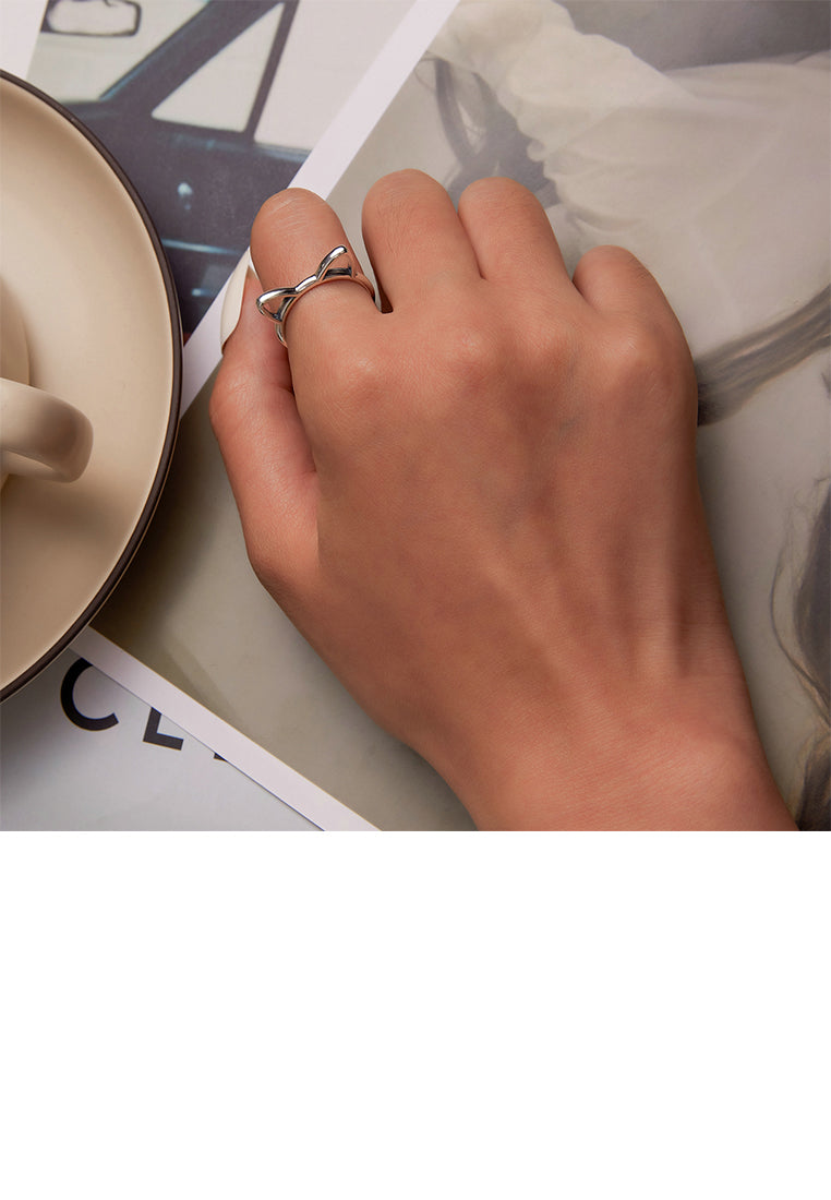 925 Sterling Silver Simple Cute Cat Adjustable Open Ring