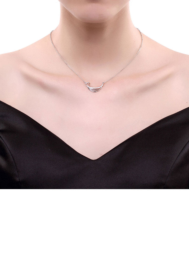 925 Sterling Silver Peacock Necklace with Austrian Element Crystal