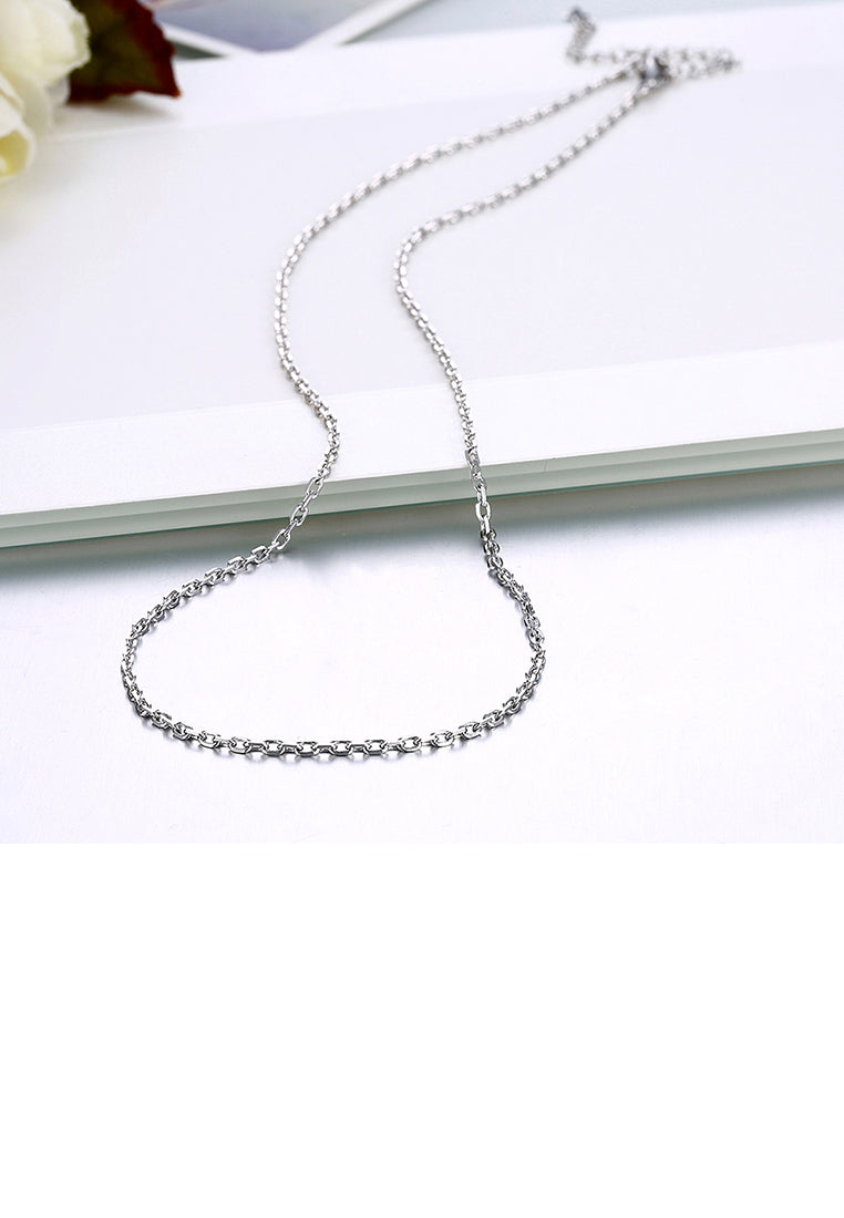 Simple and Fashion Plated Platinum Square Necklace