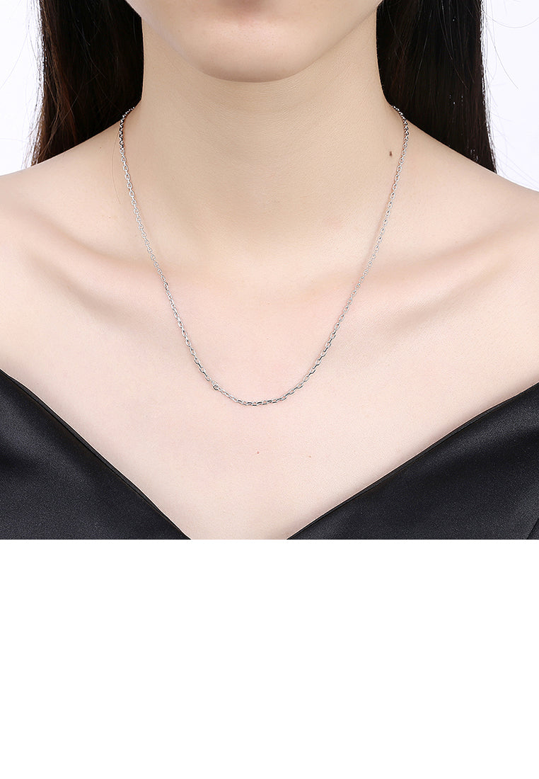 Simple and Fashion Plated Platinum Square Necklace