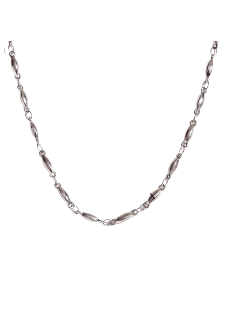 Fashion Simple Plated Platinum Flat Necklace