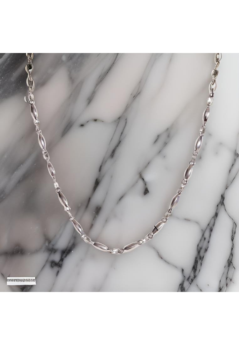 Fashion Simple Plated Platinum Flat Necklace