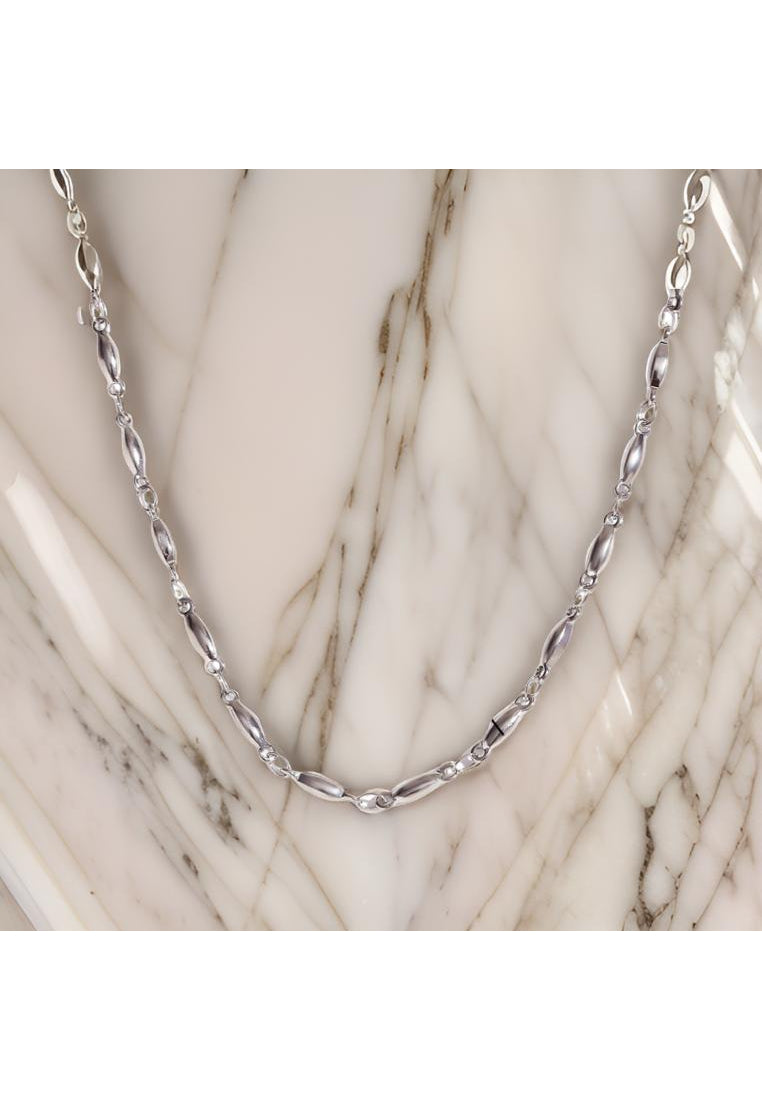 Fashion Simple Plated Platinum Flat Necklace