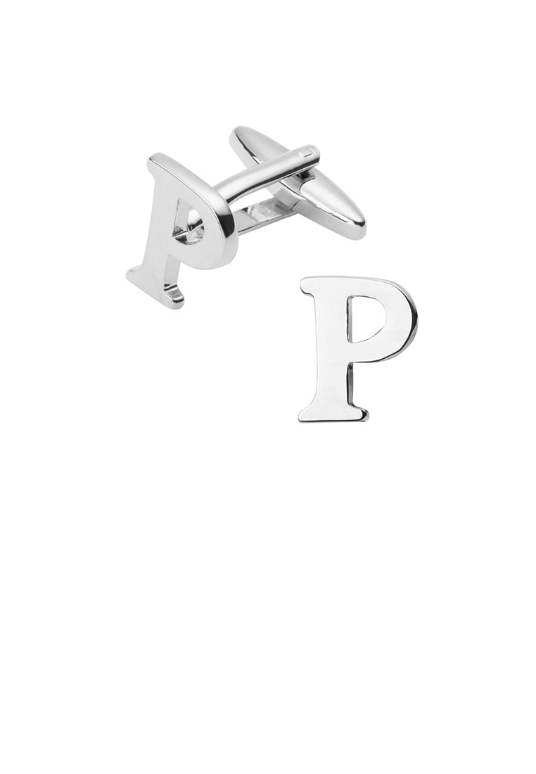 Simple and Fashion English Alphabet P Cufflinks