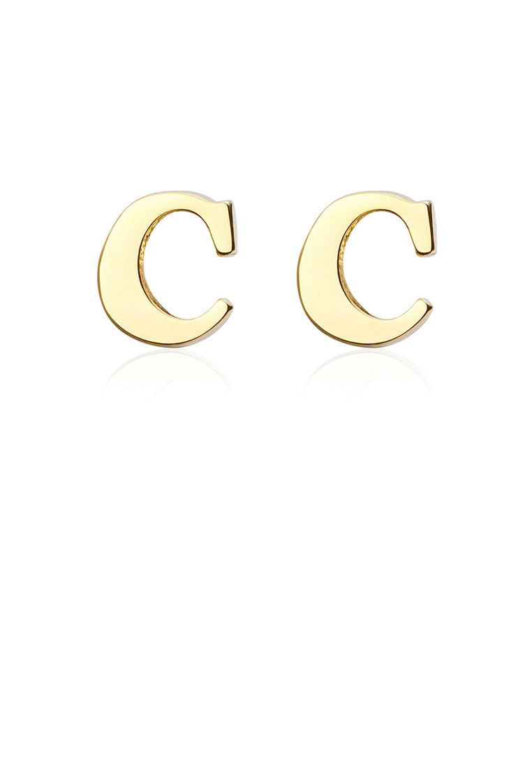 Simple and Fashion Plated Gold English Alphabet C Cufflinks