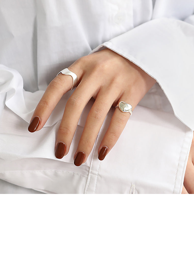 925 Sterling Silver Fashion Personality Wave Pattern Geometric Adjustable Opening Ring