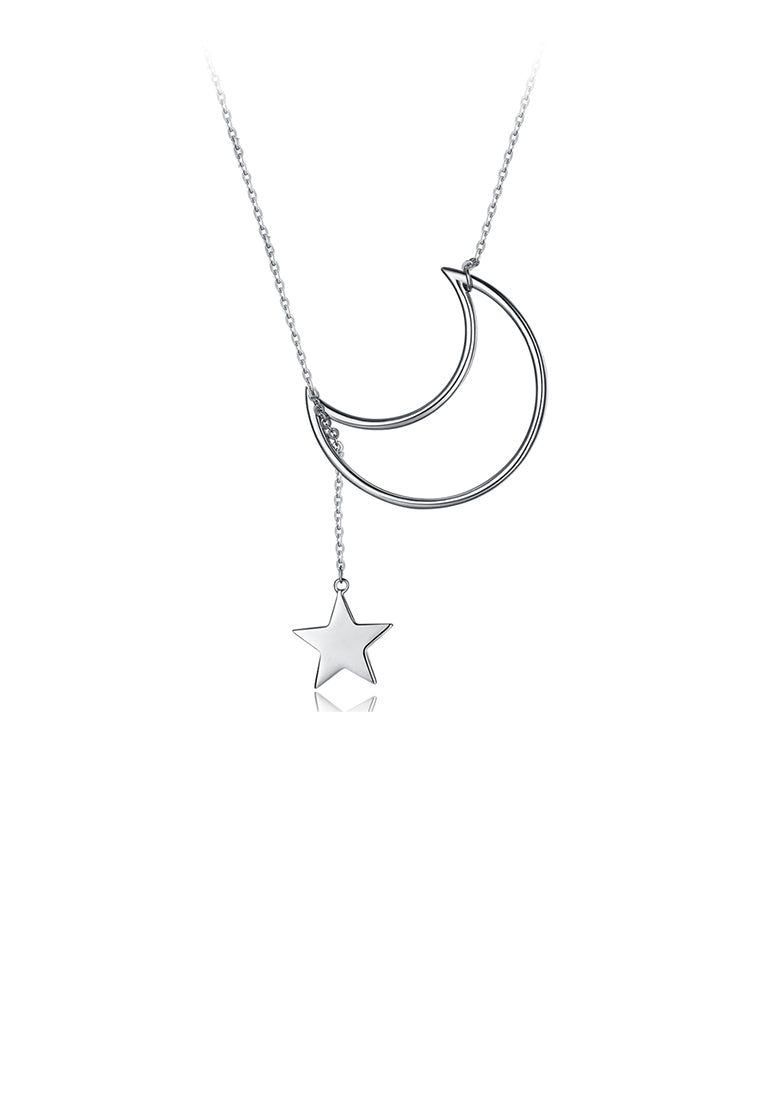 925 Sterling Silver Star Star Moon Necklace