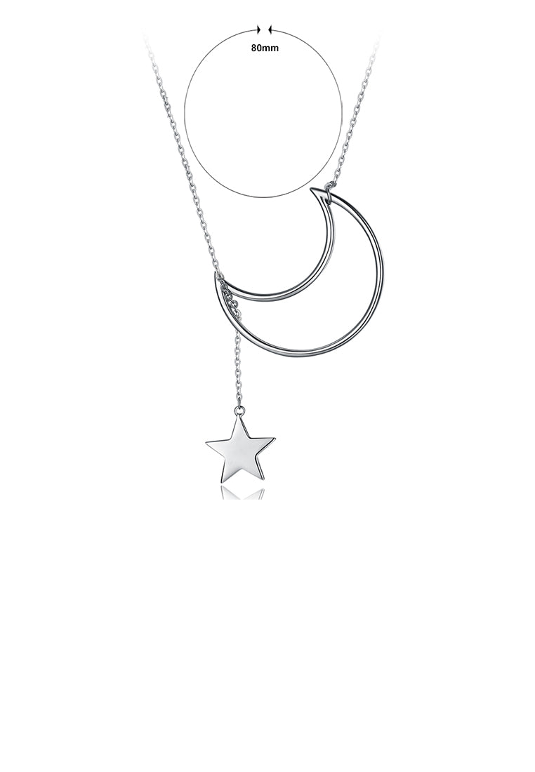 925 Sterling Silver Star Star Moon Necklace