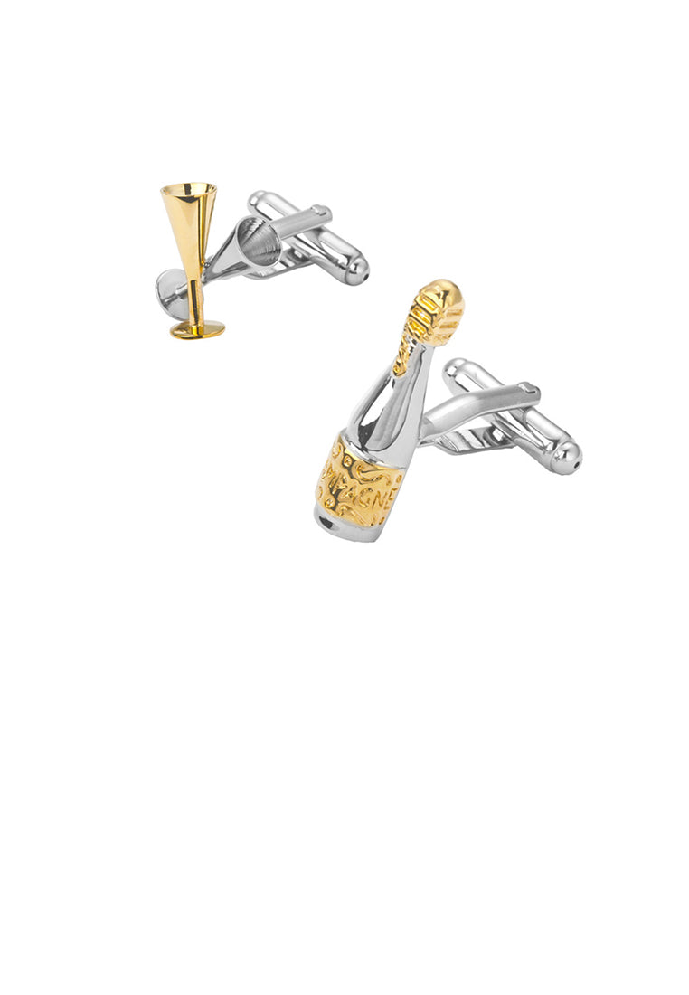 Fashion and Creative Asymmetrical Wine Bottle and Glass Cufflinks