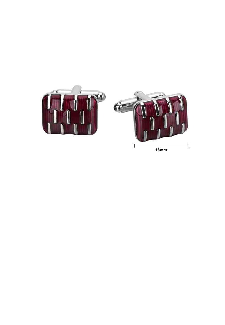 Fashion Temperament Purple Geometric Rectangular Cufflinks