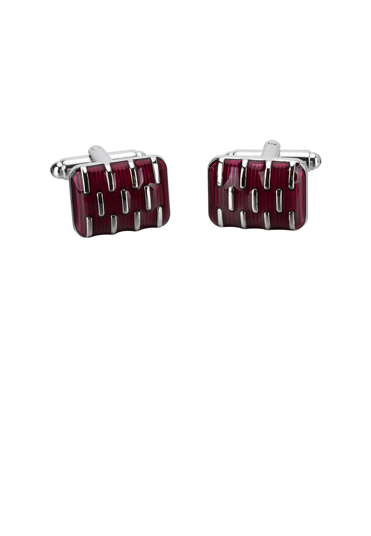 Fashion Temperament Purple Geometric Rectangular Cufflinks