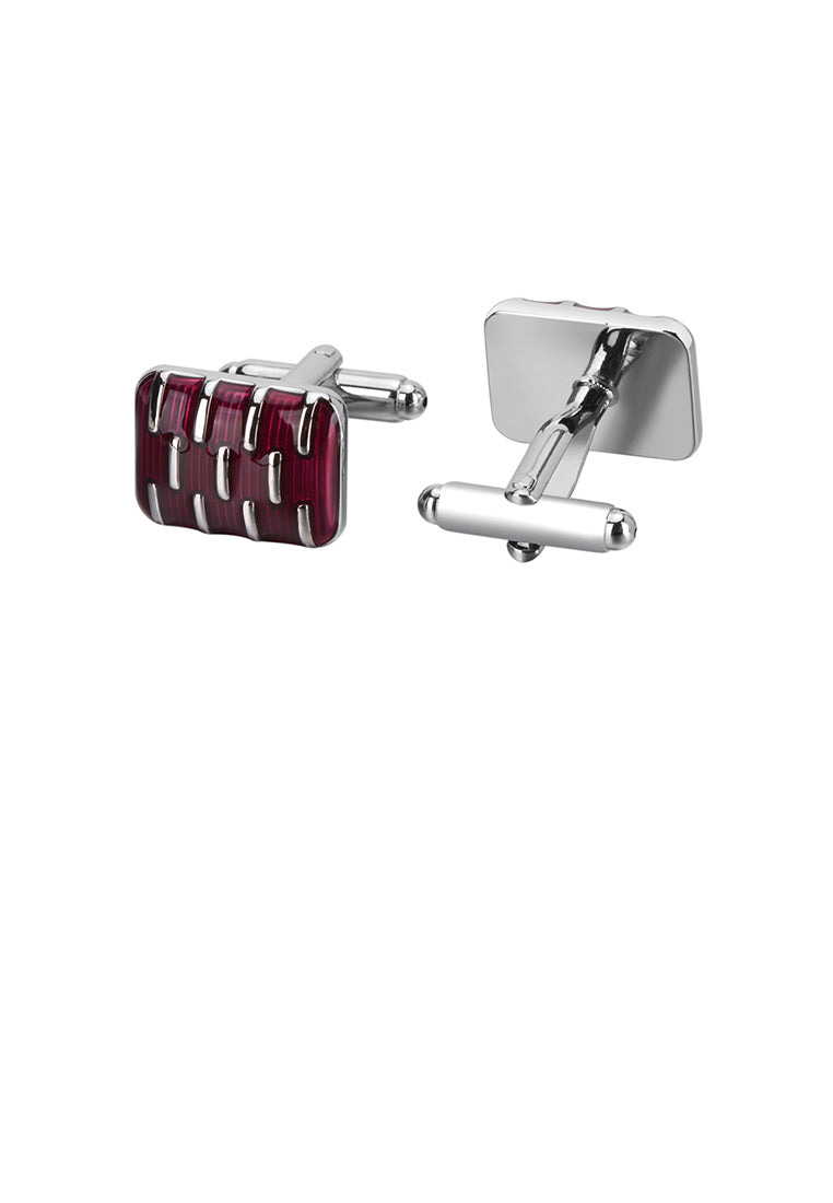 Fashion Temperament Purple Geometric Rectangular Cufflinks