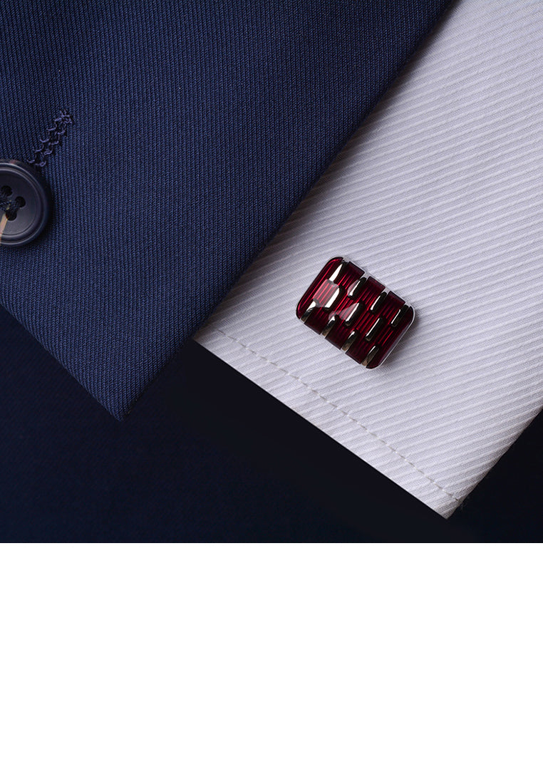 Fashion Temperament Purple Geometric Rectangular Cufflinks