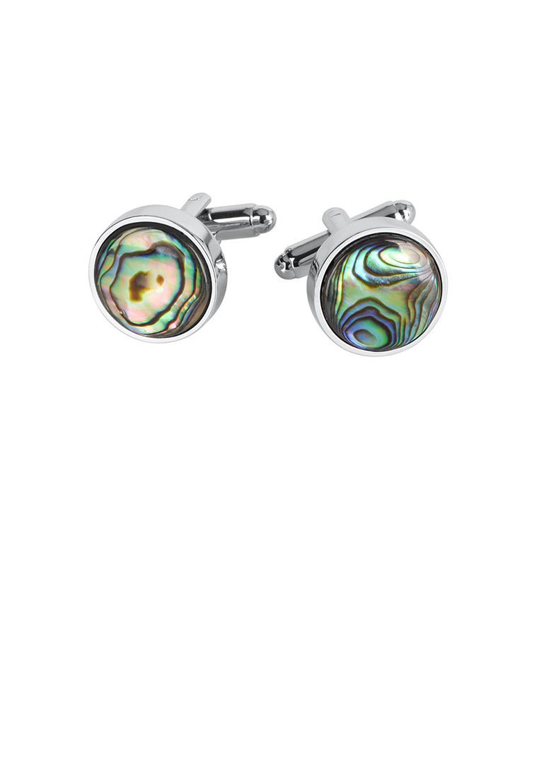 Fashion and Elegant Geometric Round Color Shell Cufflinks