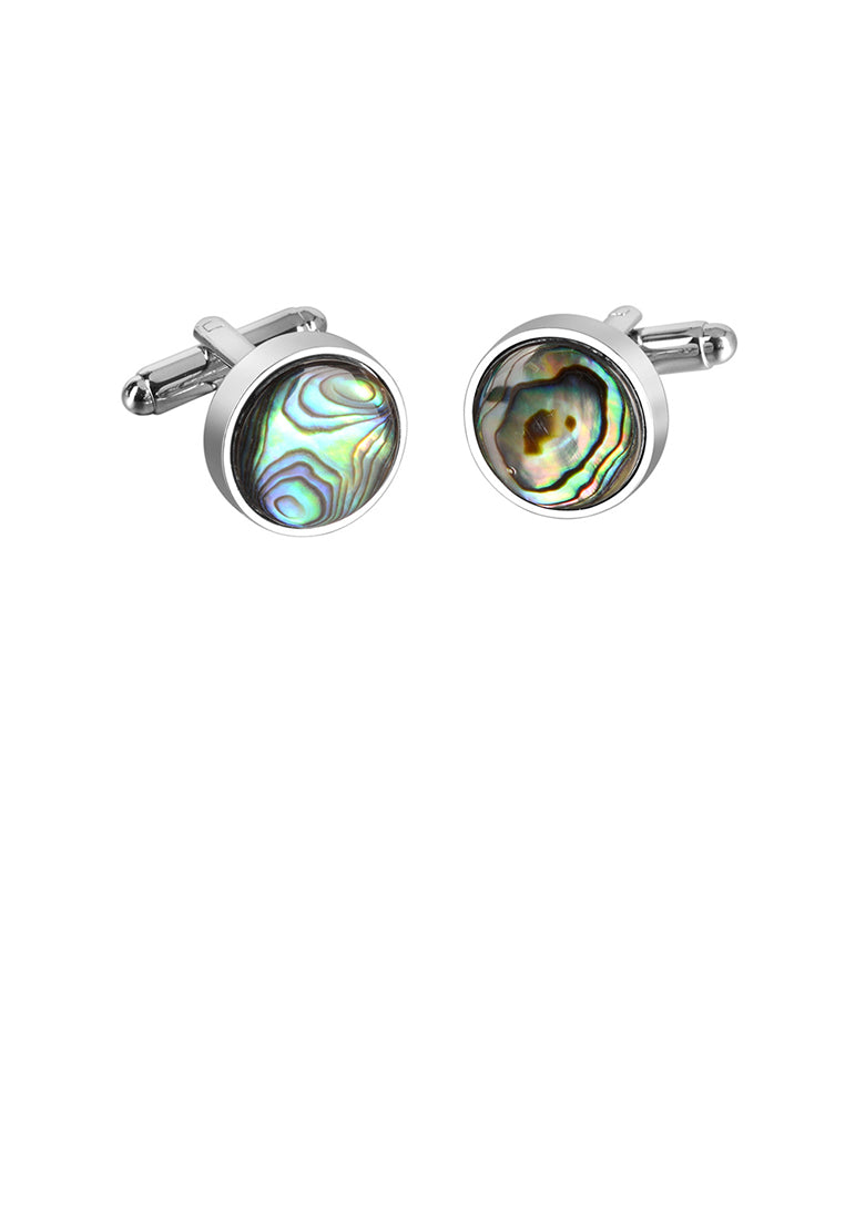 Fashion and Elegant Geometric Round Color Shell Cufflinks