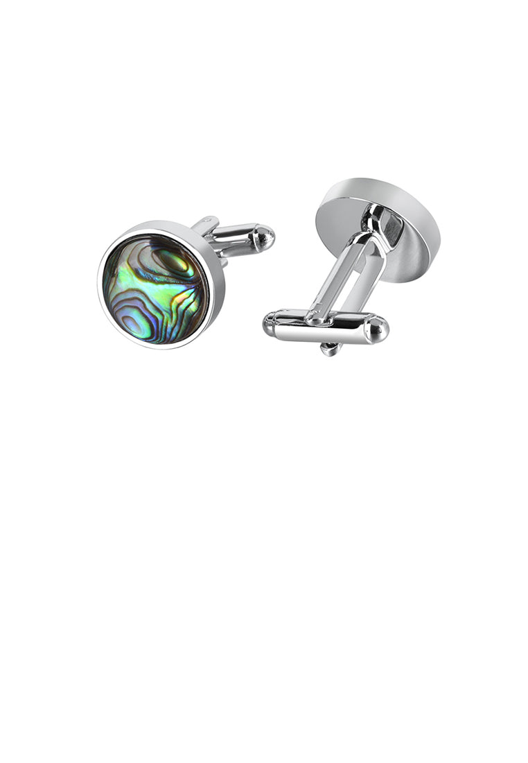 Fashion and Elegant Geometric Round Color Shell Cufflinks