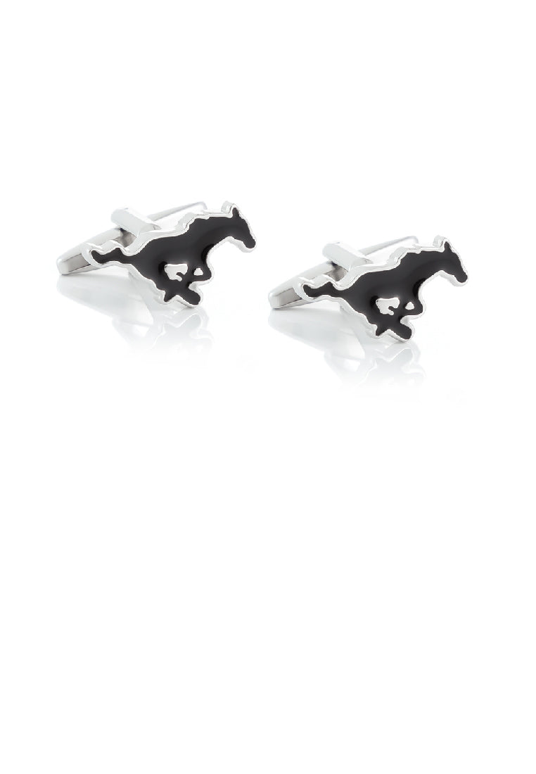 Fashion High-end Black Horse Cufflinks