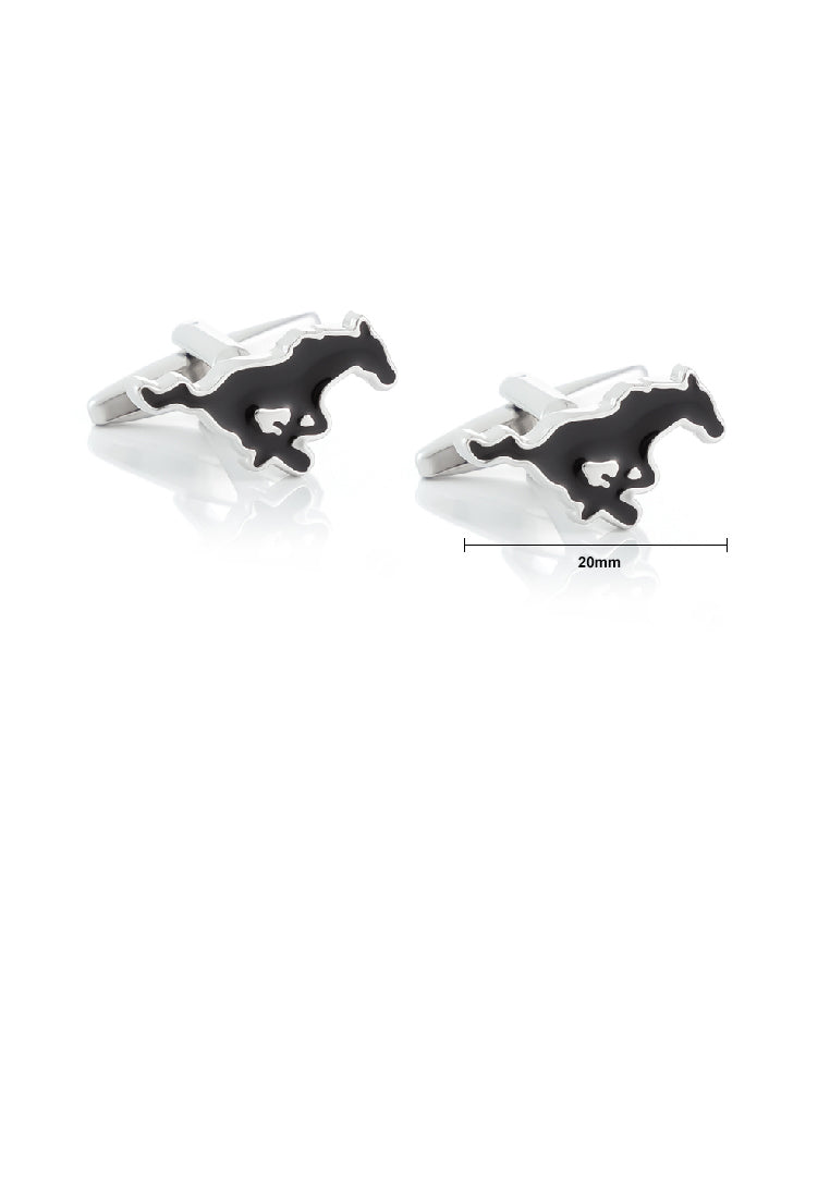 Fashion High-end Black Horse Cufflinks