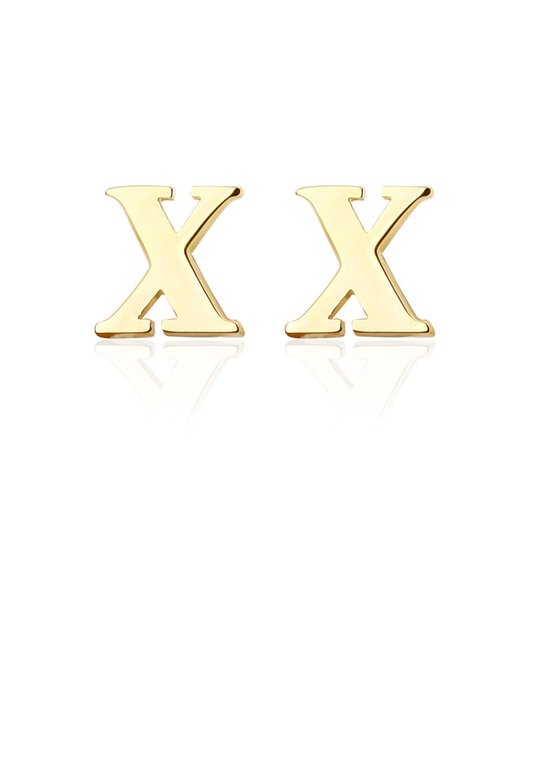 Simple and Fashion Plated Gold English Alphabet X Cufflinks