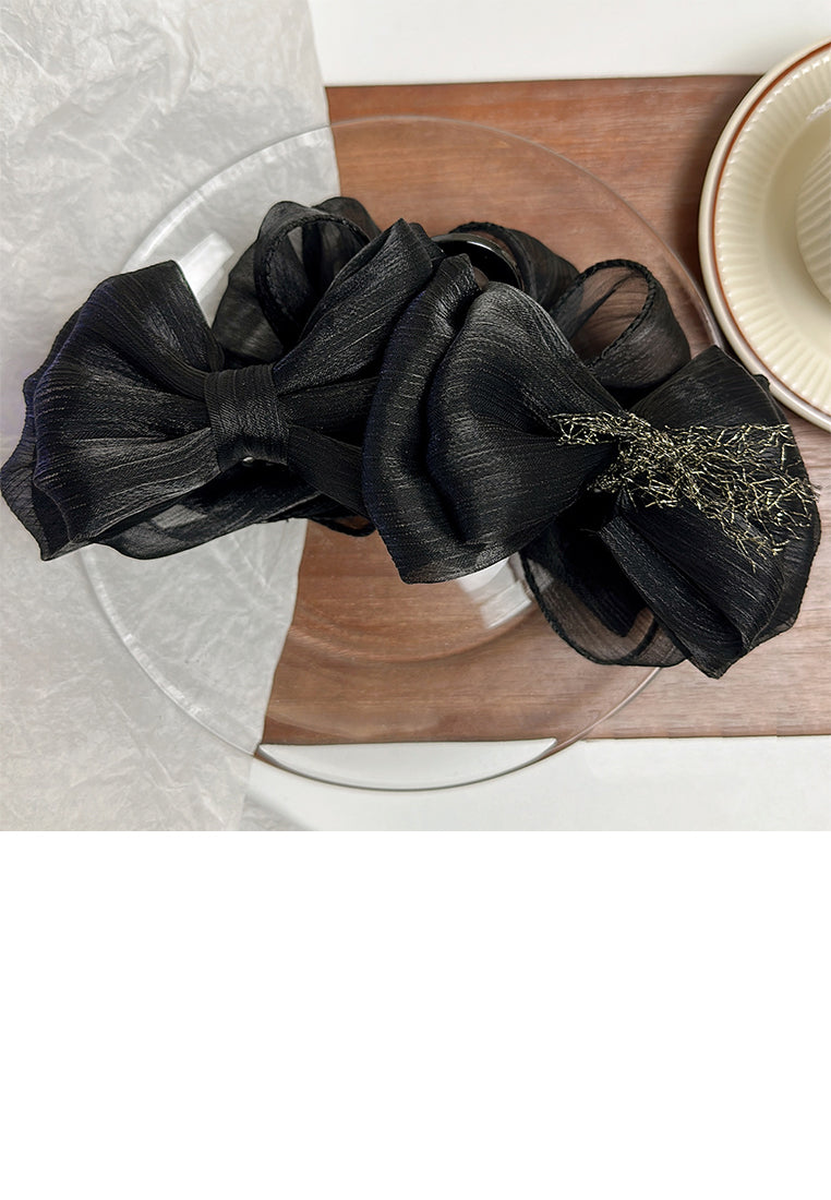 Fashion Temperament Mesh Ribbon Hair Claw - Elegant Hairpiece
