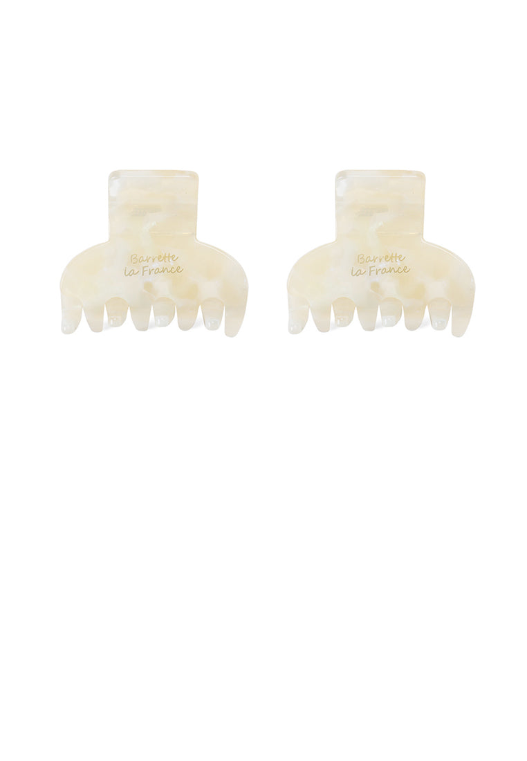 Simple And Fashion Yellow Pattern Geometric Hair Claw 2-Pack - Elegant Hairpiece