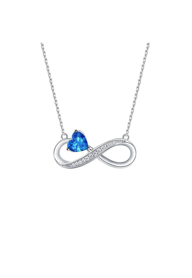 925 Sterling Silver Simple Fashion Mobius Ring Pendant with Cubic Zirconia and Necklace - Luxurious Look