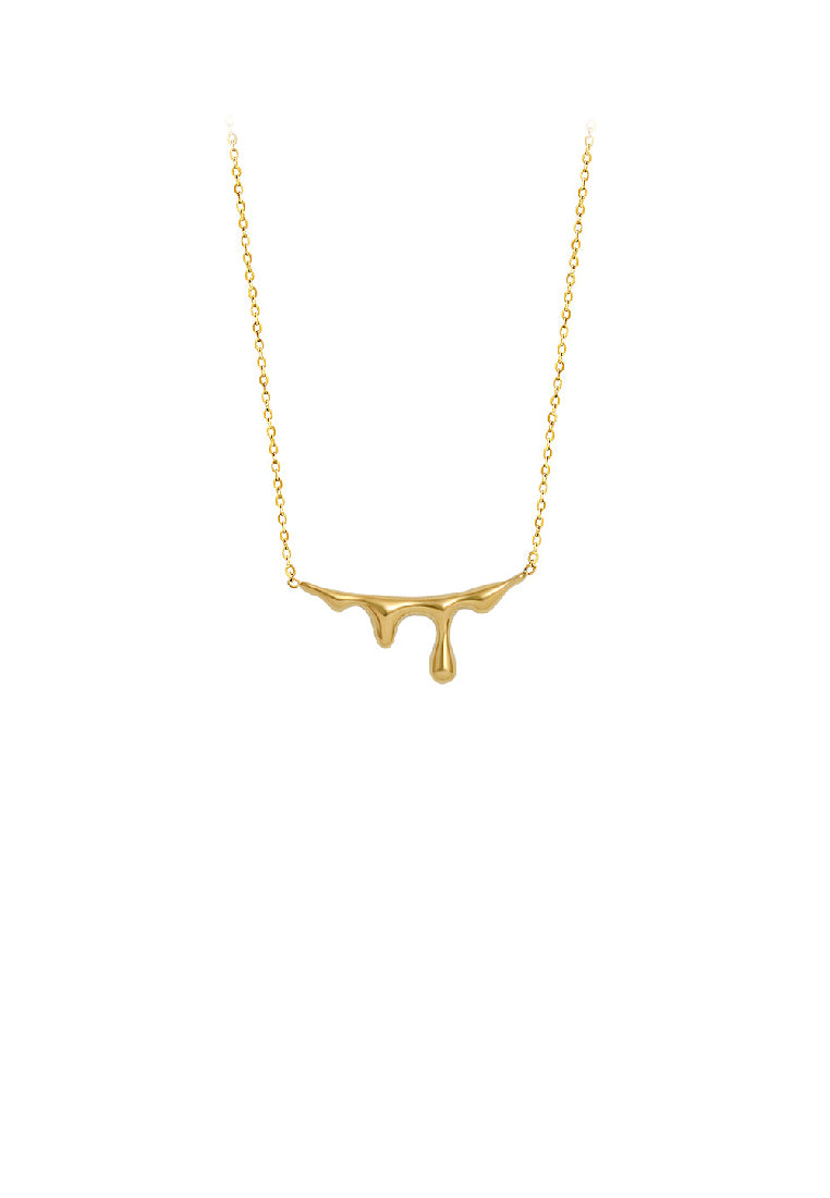 Fashion Creative Plated Gold 316L Stainless Steel Lava Shape Pendant with Necklace