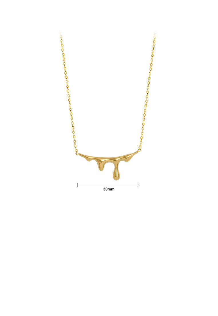 Fashion Creative Plated Gold 316L Stainless Steel Lava Shape Pendant with Necklace