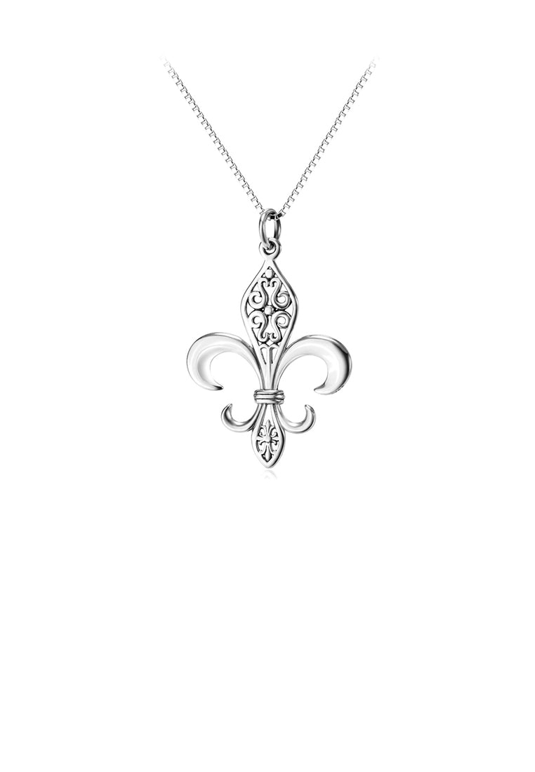 925 Sterling Silver Creative Carved Geometric Pendant with Necklace