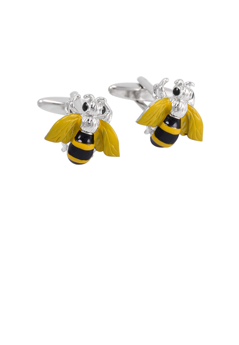 Fashion High-end Personality Yellow Bee Insect Shirt Cufflinks