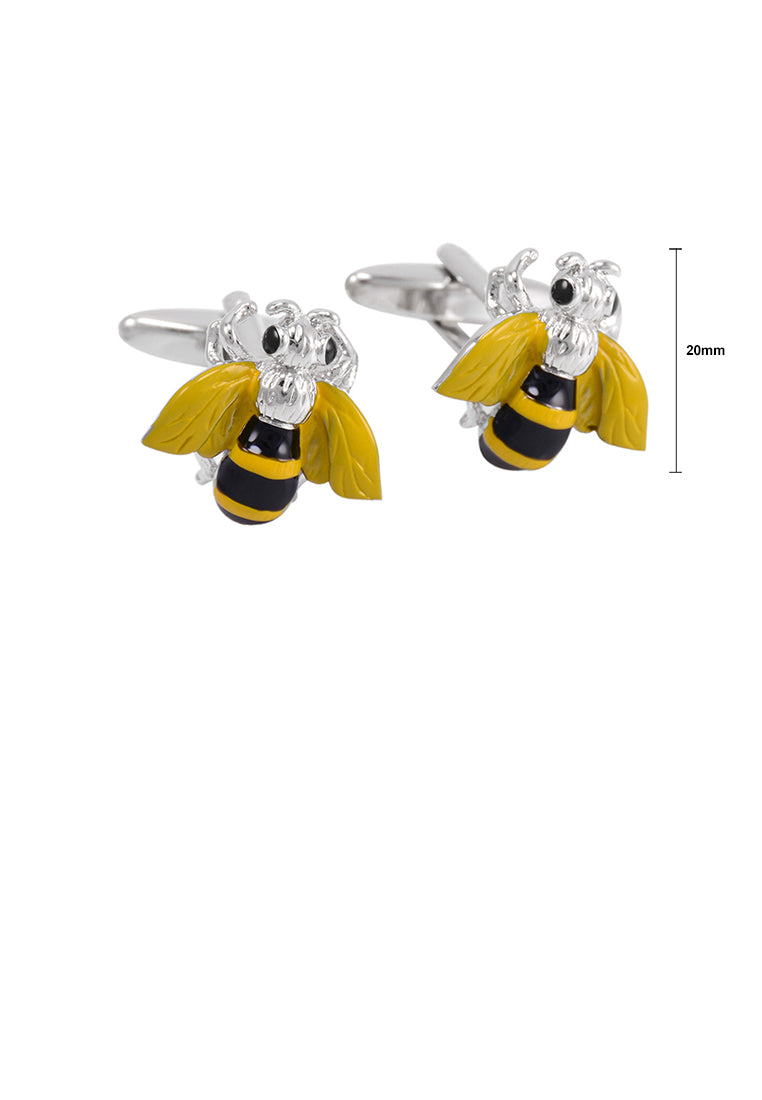 Fashion High-end Personality Yellow Bee Insect Shirt Cufflinks