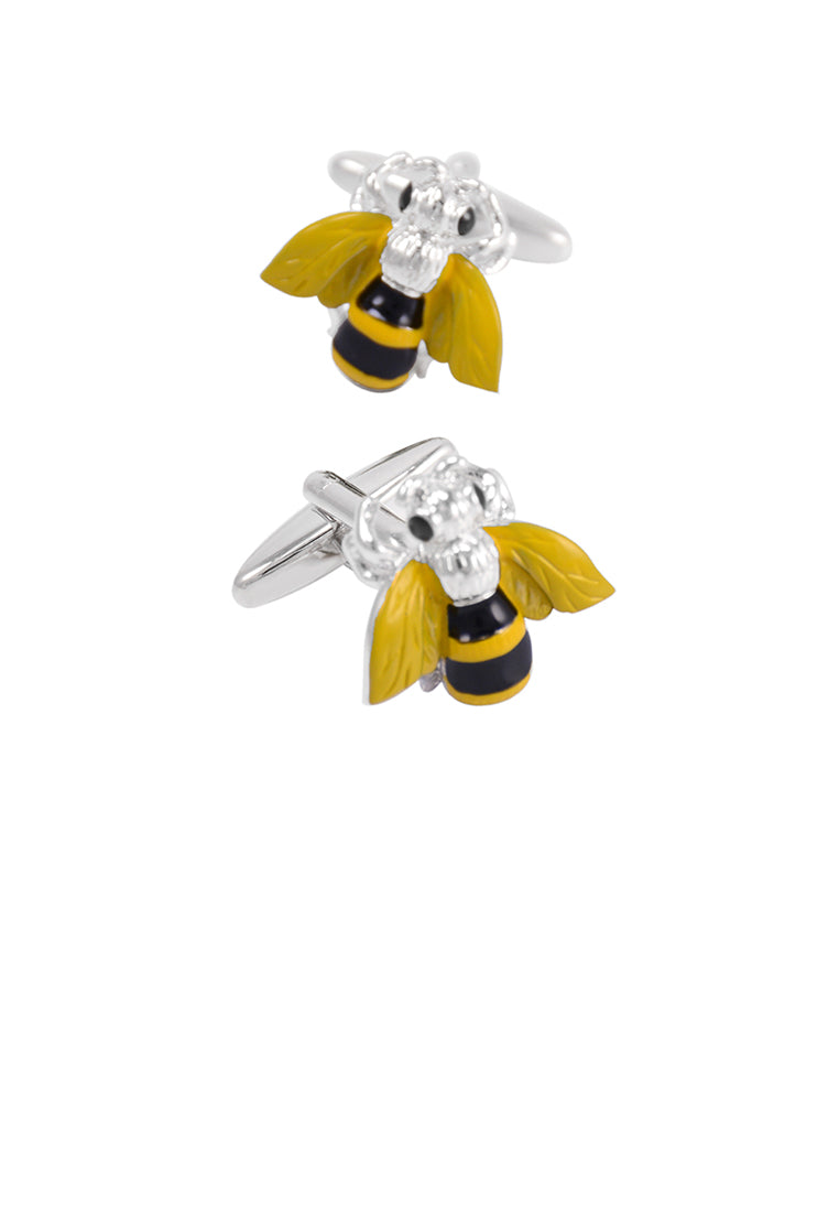 Fashion High-end Personality Yellow Bee Insect Shirt Cufflinks