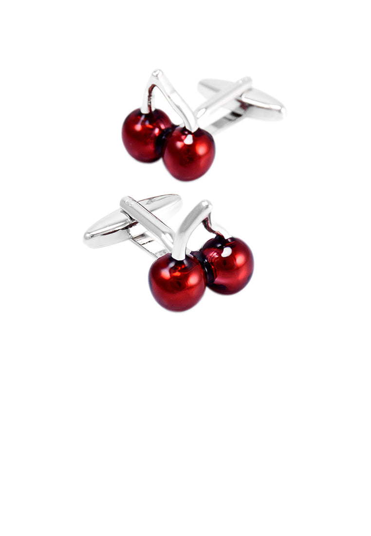 Fashionable Sweet Red Cherry Cufflinks - Vibrant Color