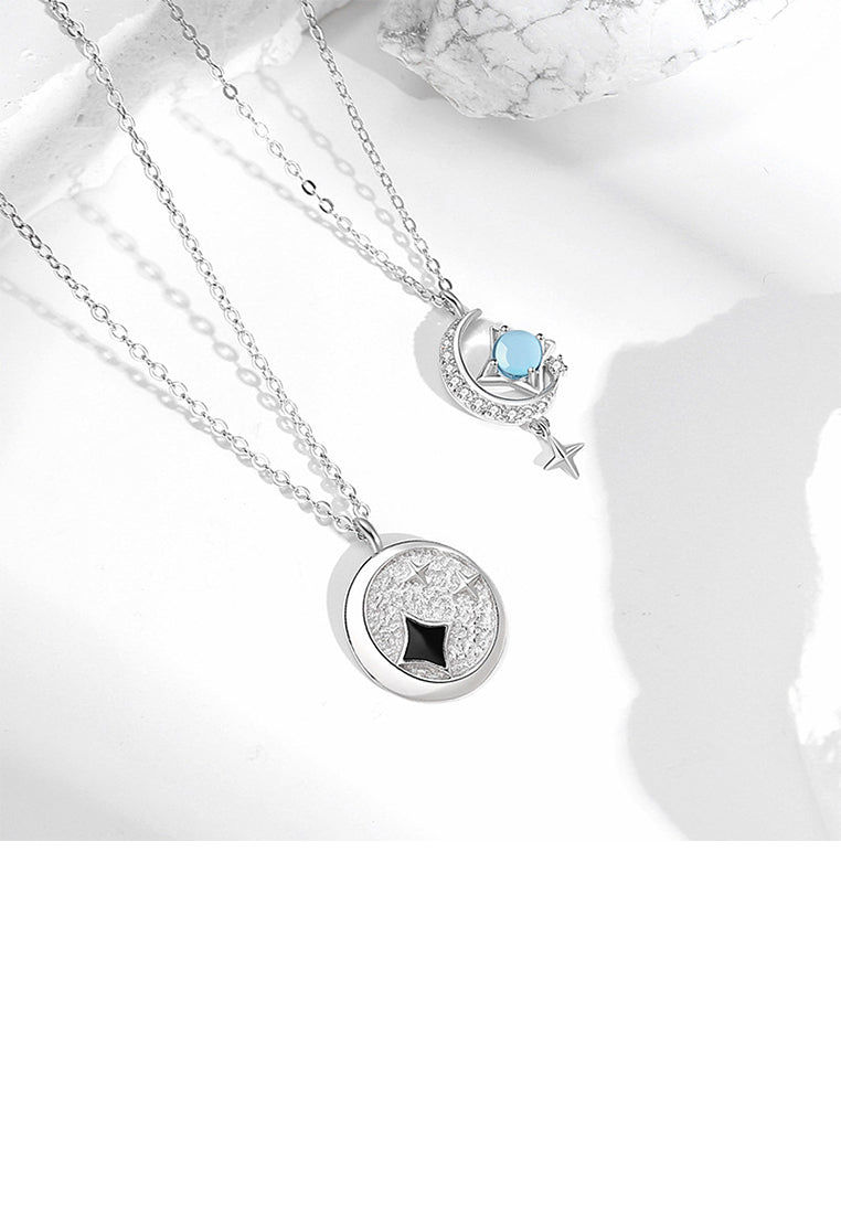 925 Sterling Silver Fashion Simple Star Geometric Pendant with Necklace