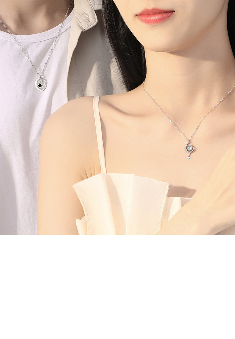 925 Sterling Silver Fashion Simple Star Geometric Pendant with Necklace