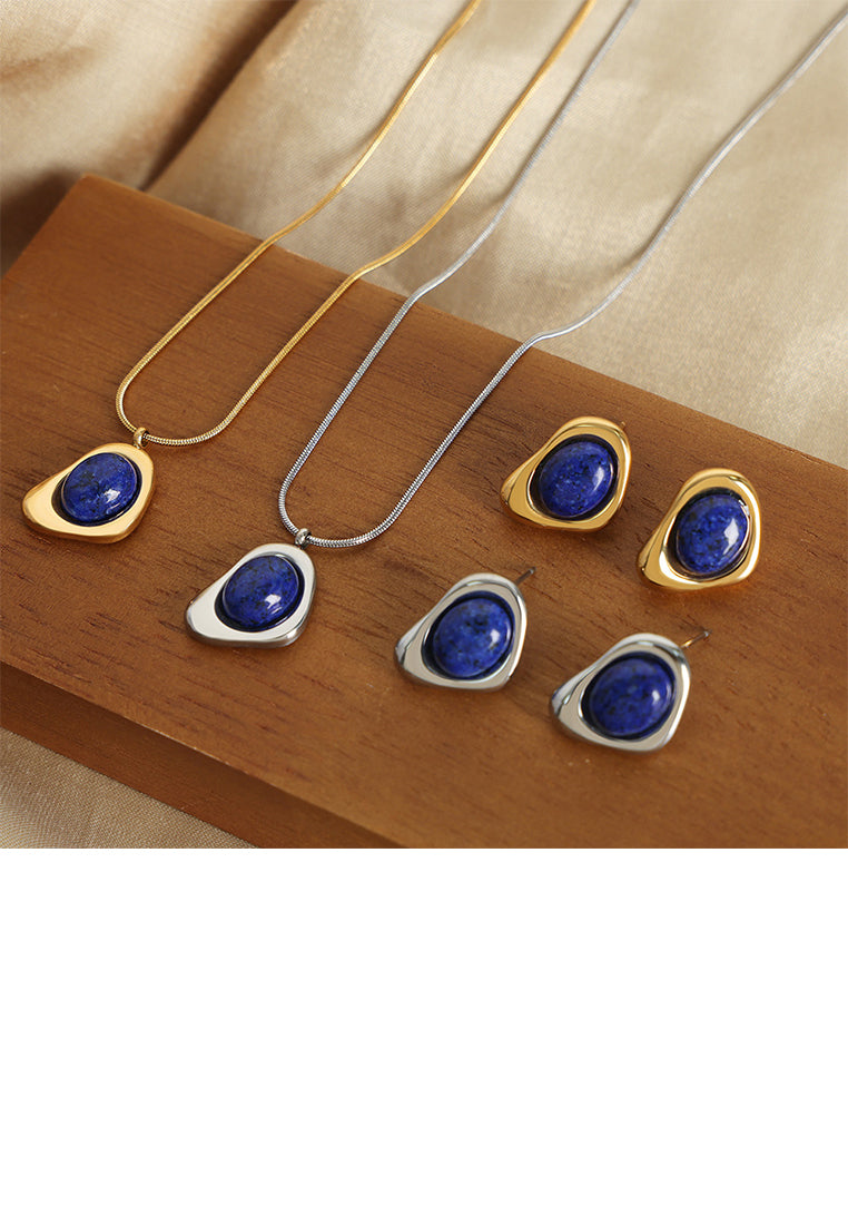 Fashion and Personalized Plated Gold 316L Stainless Steel Irregular Geometric Pendant with Necklace