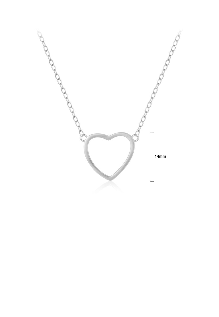 925 Sterling Silver Simple and Fashion Hollow Heart-shaped Pendant with Necklace