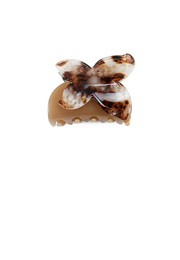 Fashion Vintage Brown Pattern Butterfly Hair Claw - Elegant Hairpiece - Vibrant Color